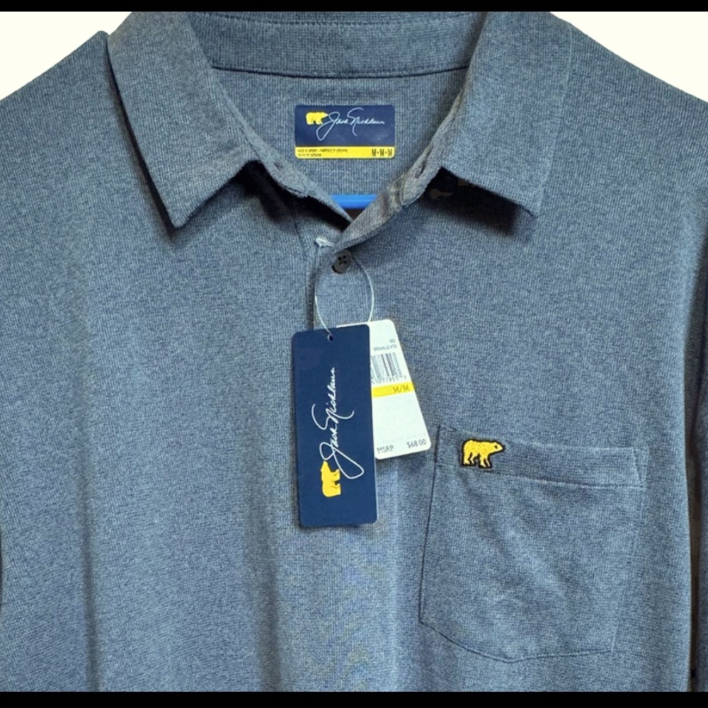 Jack Nicklaus Polo Shirt Medium Grey